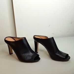 Elegant Black Women's Sling Back Heeled Mules